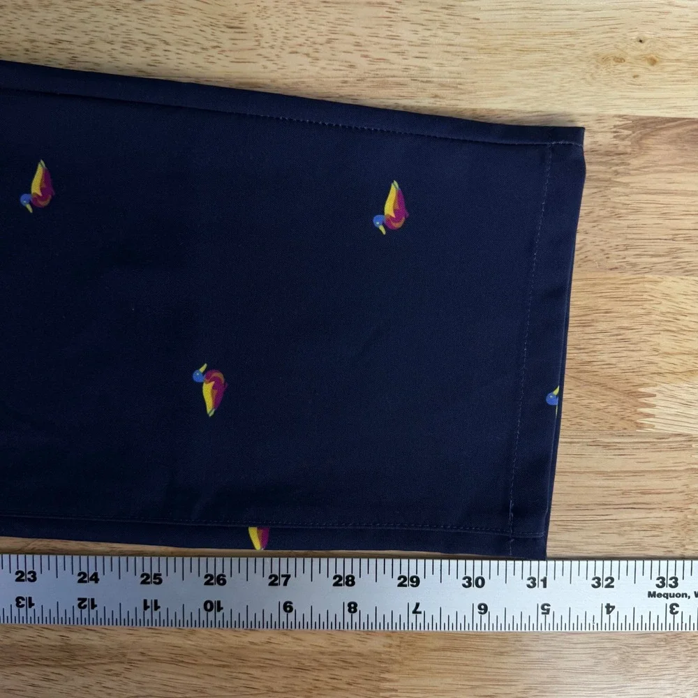 Bonobos Golf Men 33x31 Navy Blue Mallard Ducks Slim Taper Leg Performance Pants